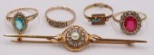 JEWELRY. GROUPING OF GOLD ANTI