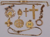 JEWELRY. GROUPING OF GOLD JEWE