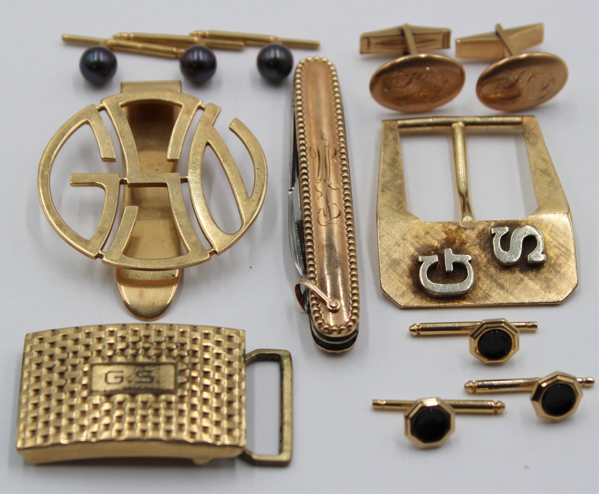 JEWELRY. GROUPING OF MEN'S 14KT