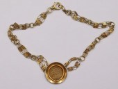 JEWELRY. ITALIAN 18KT GOLD COI