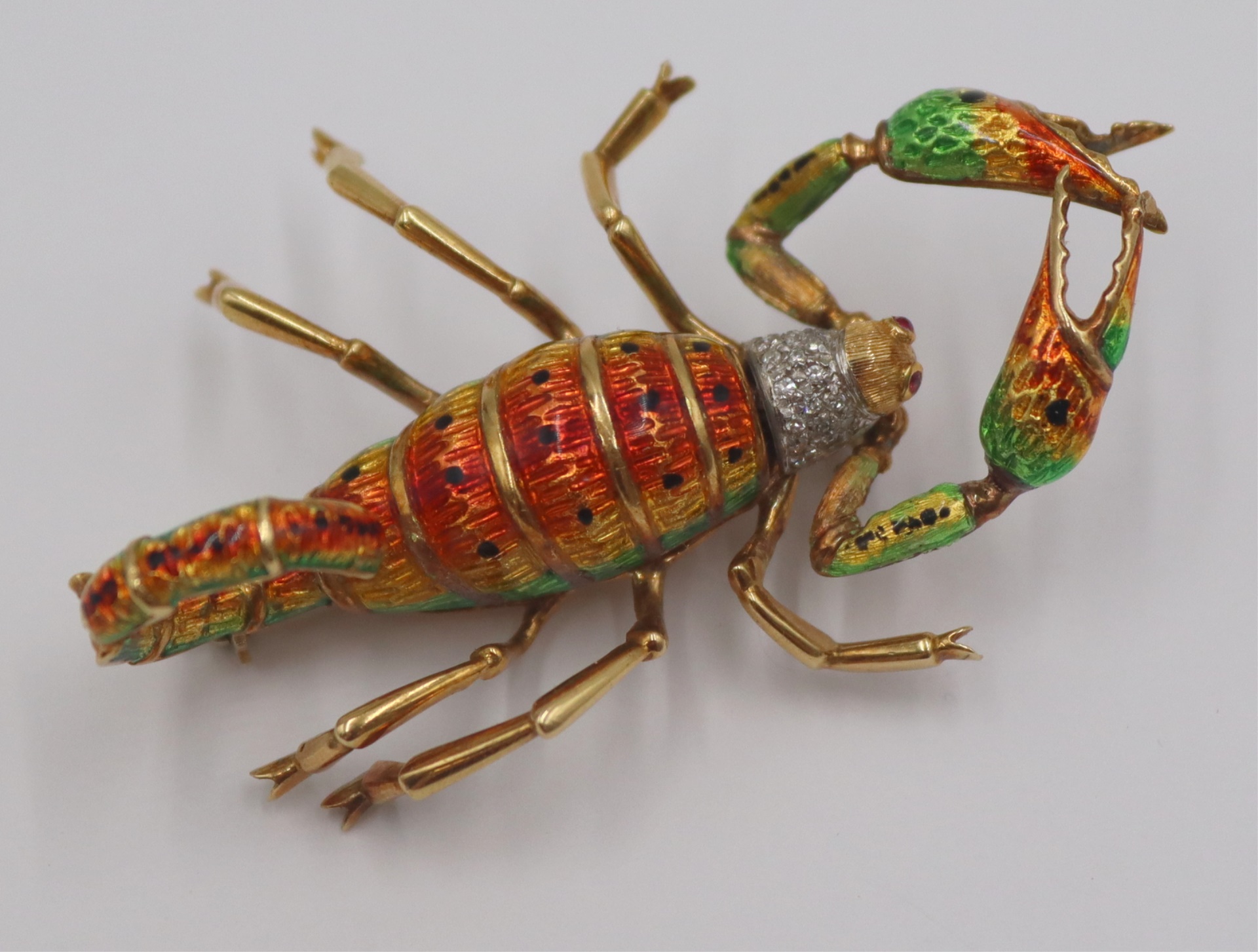 JEWELRY. ITALIAN 18KT GOLD ENAMEL