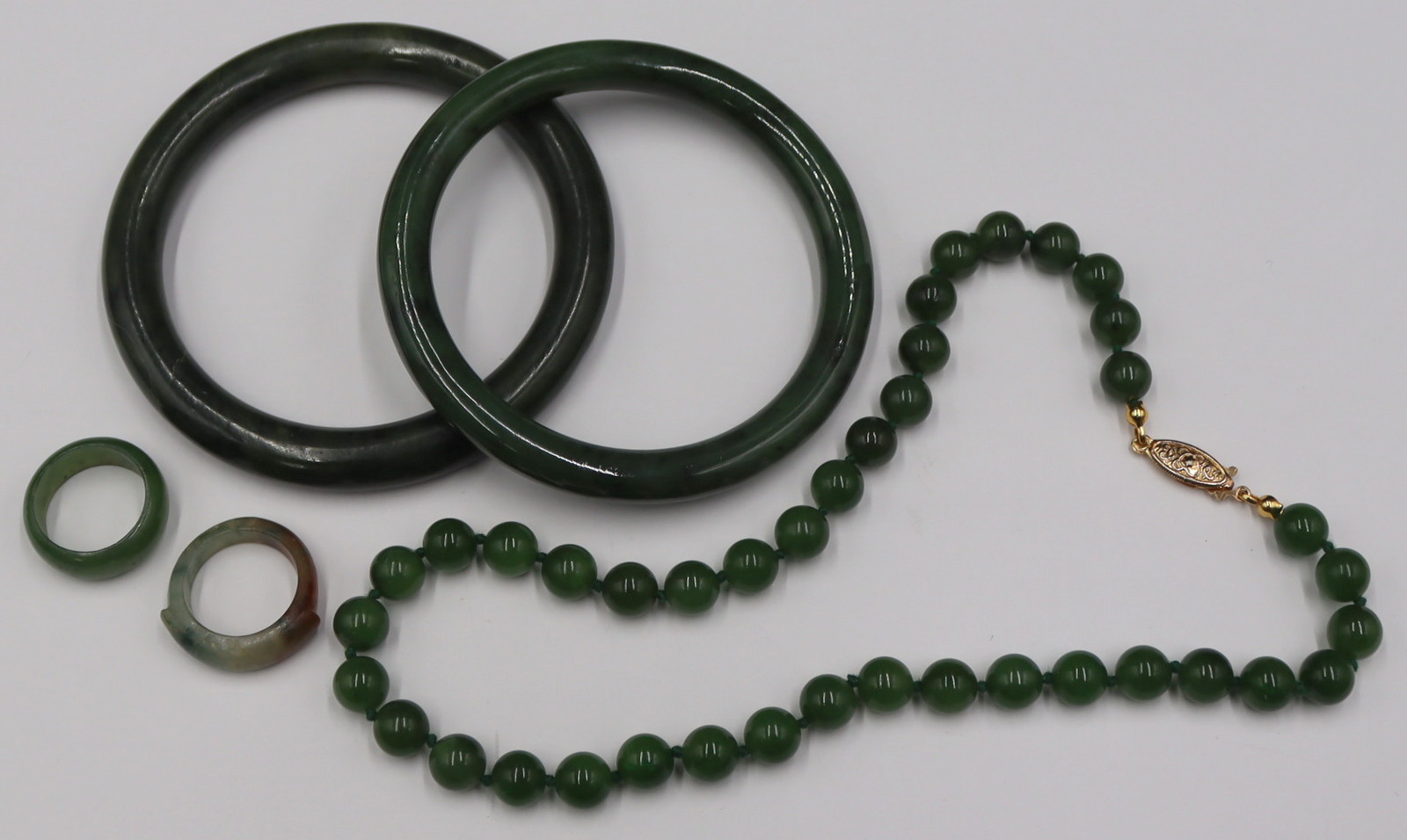 JEWELRY. JADE JEWELRY GROUPING.