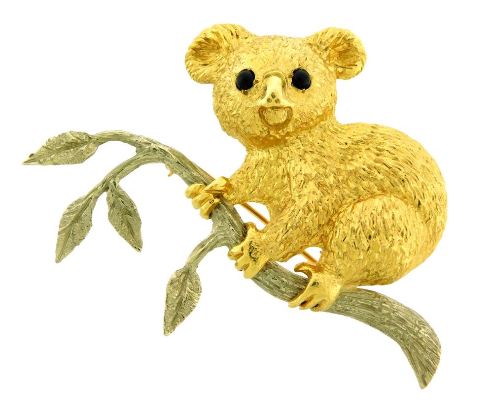 JEWELRY: KOALA BROOCH, STAMPED