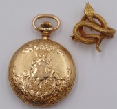 JEWELRY. LADY'S 14KT GOLD POCK