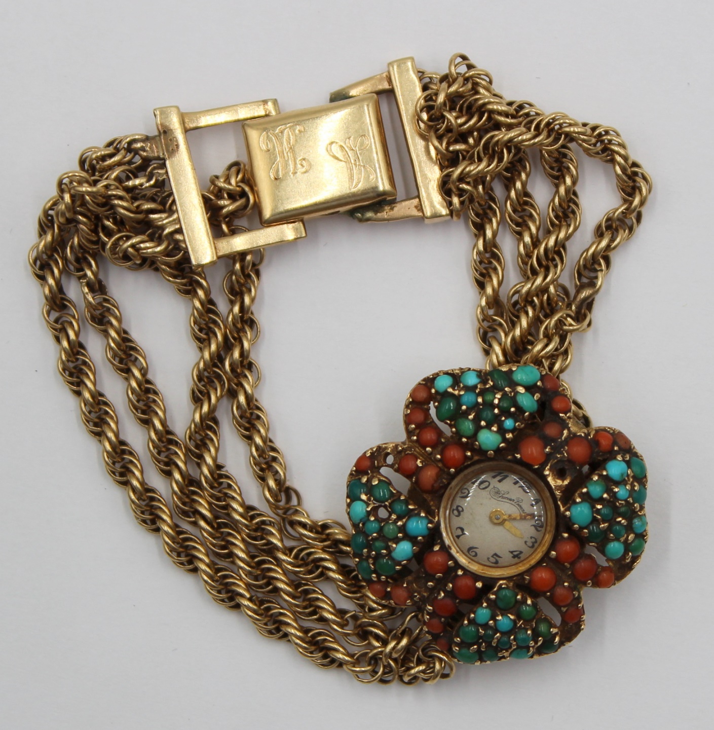 JEWELRY. LADY'S 14KT GOLD TURQUOISE