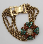 JEWELRY. LADY'S 14KT GOLD TURQ