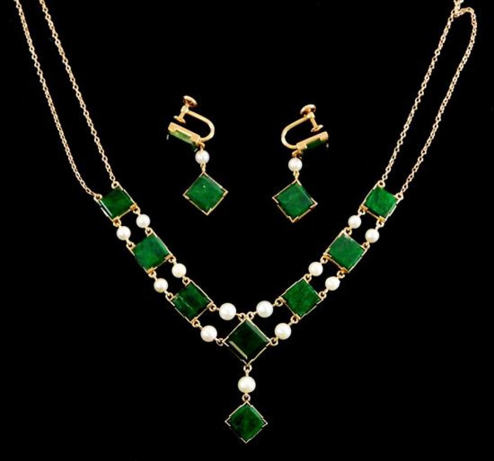 JEWELRY: MALACHITE AND CULTURED