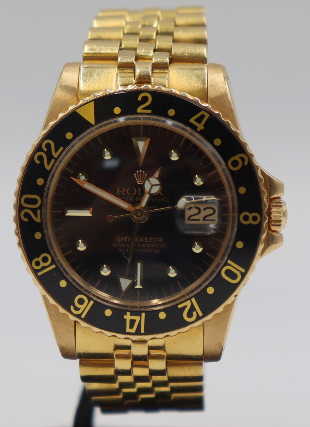 JEWELRY. MEN'S GMT-MASTER 18KT GOLD