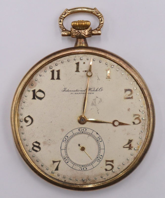 JEWELRY. MEN'S IWC 14KT GOLD OPEN