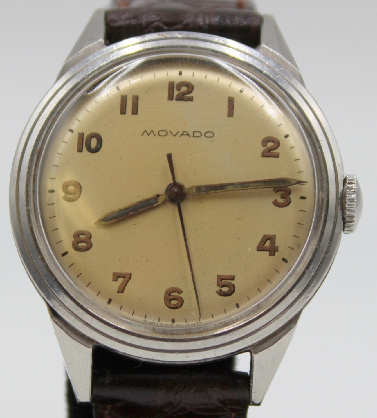 JEWELRY. MOVADO CALATRAVA STAINLESS