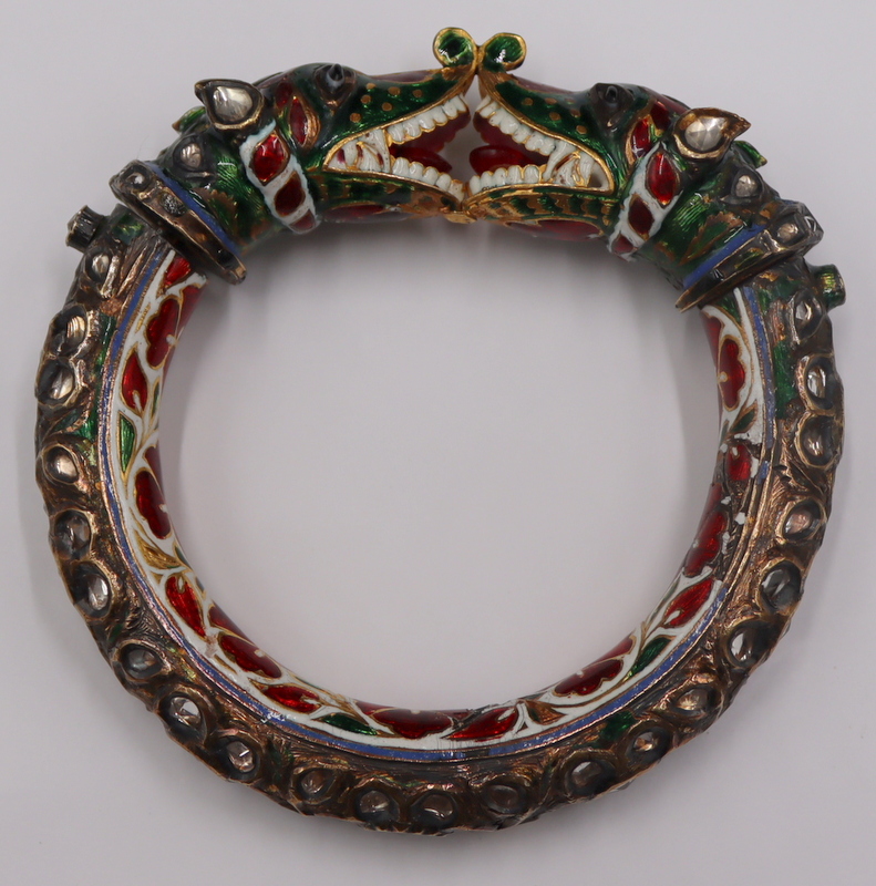 JEWELRY. MUGHAL ENAMELED HIGH KARAT