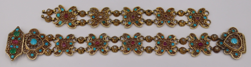 JEWELRY. MUGHAL STYLE FILIGREE 14KT