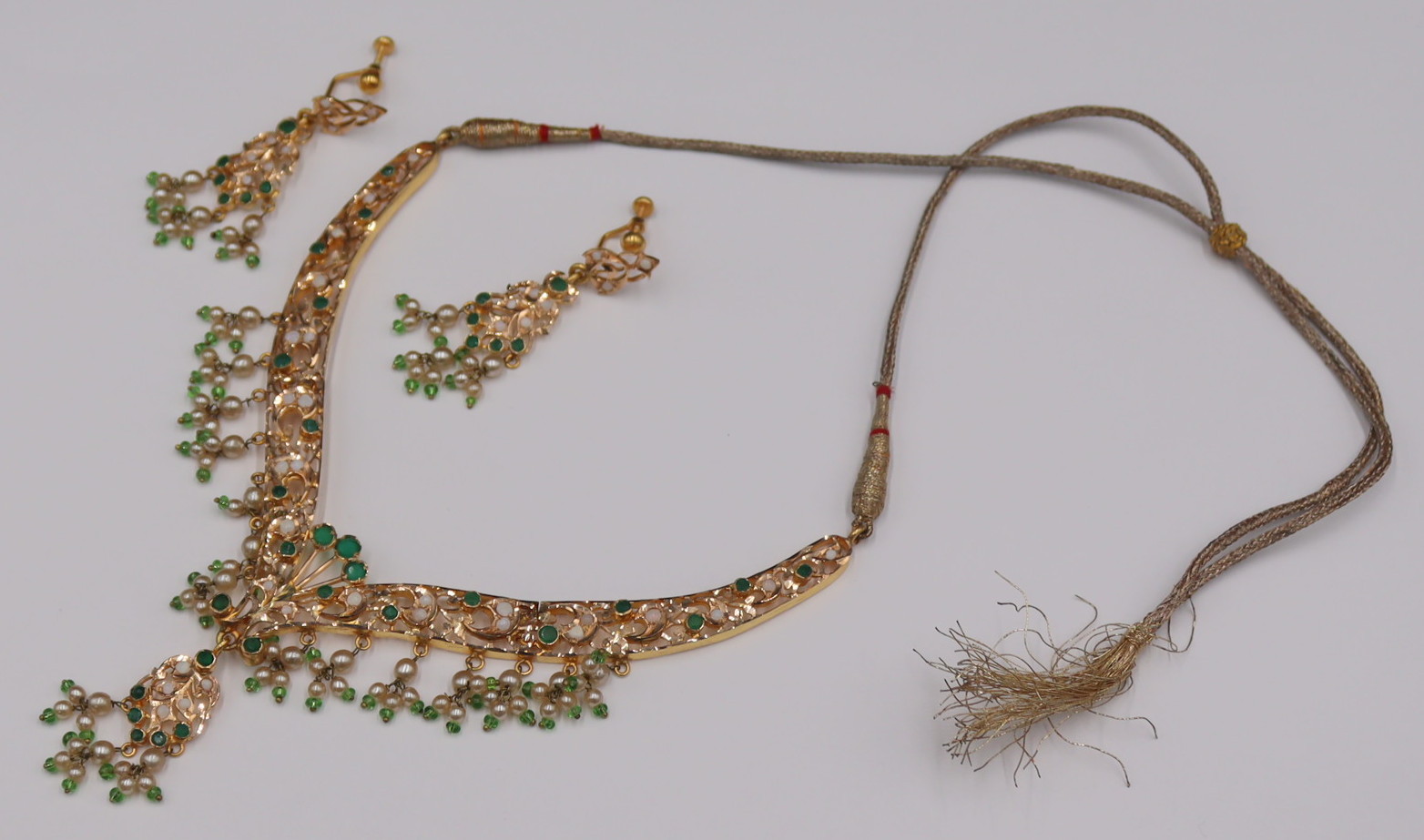 JEWELRY. MUGHAL STYLE INDIAN 14KT