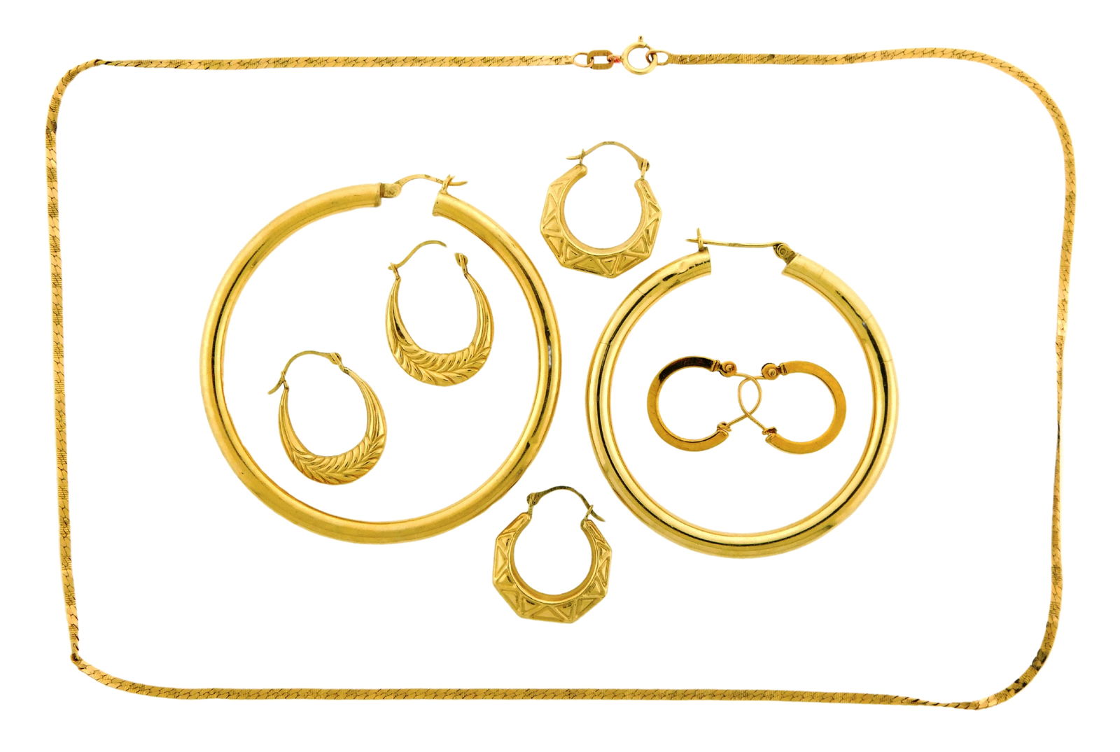 JEWELRY: NINE PIECES OF 14K GOLD
