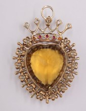 JEWELRY. OVERSIZED 14KT GOLD C
