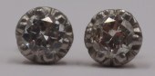 JEWELRY. PAIR OF 0.50CT+ DIAMO
