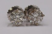 JEWELRY. PAIR OF 0.50CT RBC DI
