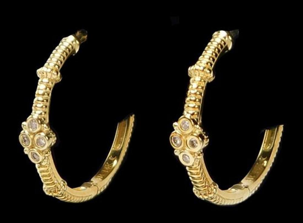 JEWELRY: PAIR OF 14K AND DIAMOND