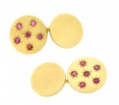 JEWELRY: PAIR OF 14K AND RUBY