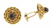 JEWELRY: PAIR OF 14K BLACK PEA