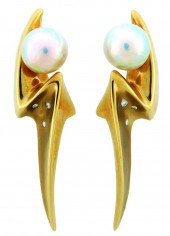 JEWELRY: PAIR OF 14K CONTEMPOR