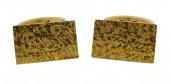 JEWELRY: PAIR OF 14K GOLD CUFF
