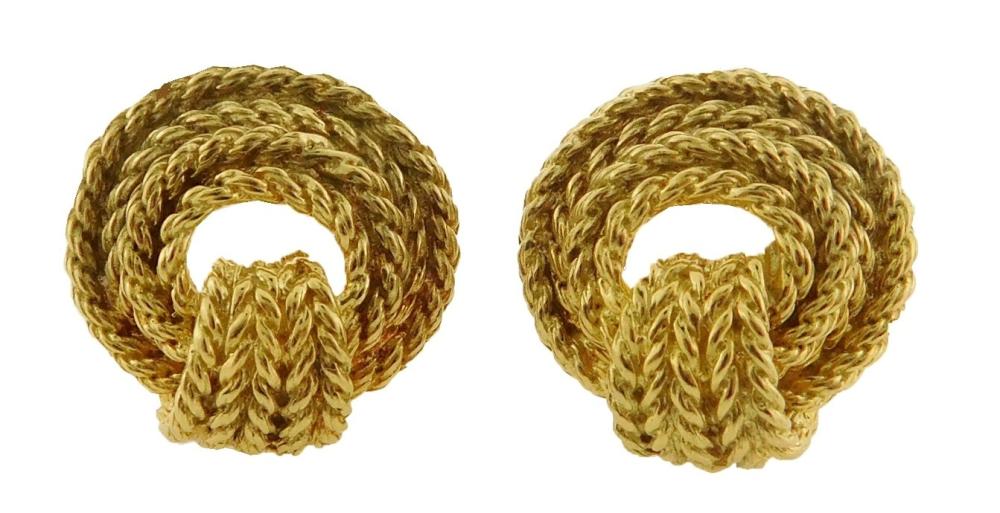 JEWELRY: PAIR OF 14K YELLOW GOLD