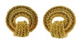 JEWELRY: PAIR OF 14K YELLOW GO