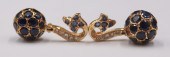 JEWELRY. PAIR OF 14KT GOLD COL