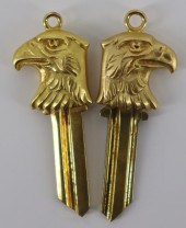JEWELRY. PAIR OF 14KT GOLD FIG