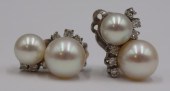 JEWELRY. PAIR OF 14KT GOLD, PE