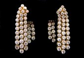 JEWELRY: PAIR OF 18K DIAMOND W
