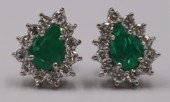 JEWELRY. PAIR OF 18KT GOLD, EM