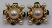 JEWELRY. PAIR OF 18KT GOLD, PE
