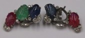 JEWELRY. PAIR OF COLORED GEM A