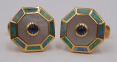 JEWELRY. PAIR OF DIF 18KT GOLD