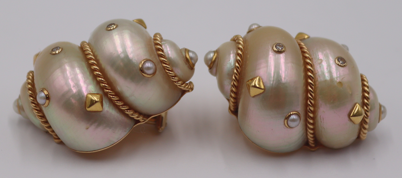 JEWELRY. PAIR OF FRED LEIGHTON 14KT
