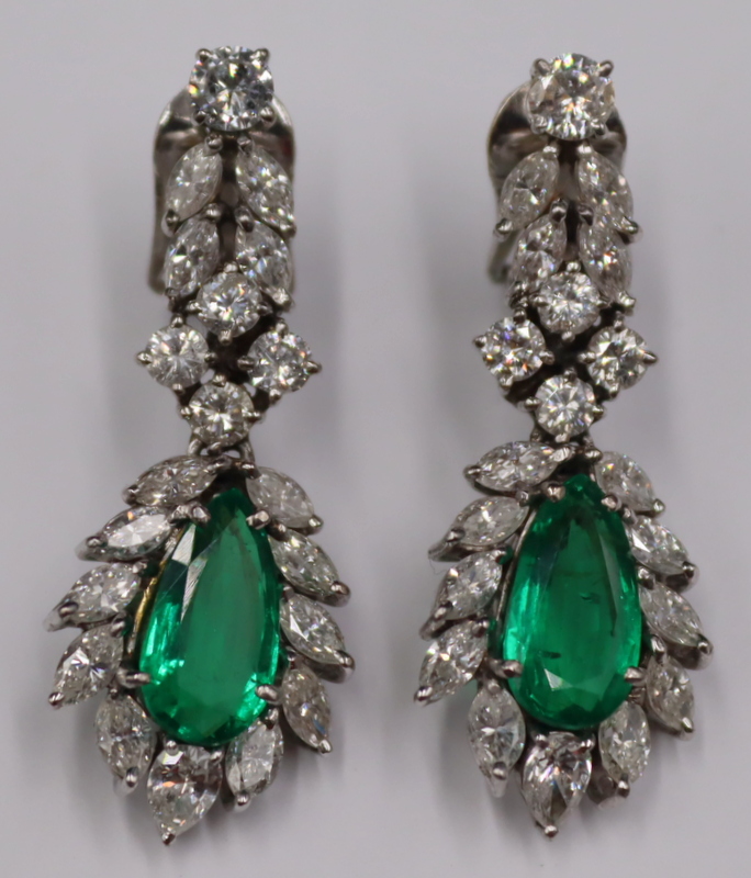 JEWELRY. PAIR OF GIA COLOMBIAN