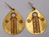 JEWELRY. PAIR OF LARGE 22KT GO