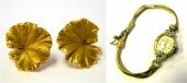 JEWELRY: Pair of leaf design e