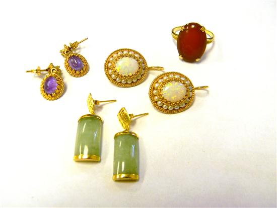 JEWELRY: Pair of Opal and Seed