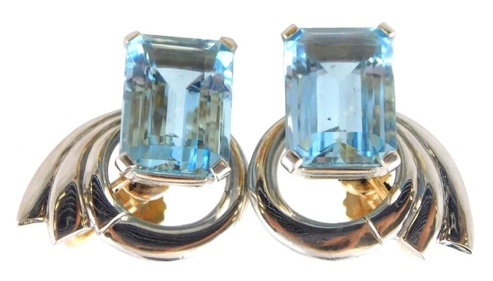 JEWELRY: PAIR OF PLATINUM AND 14K