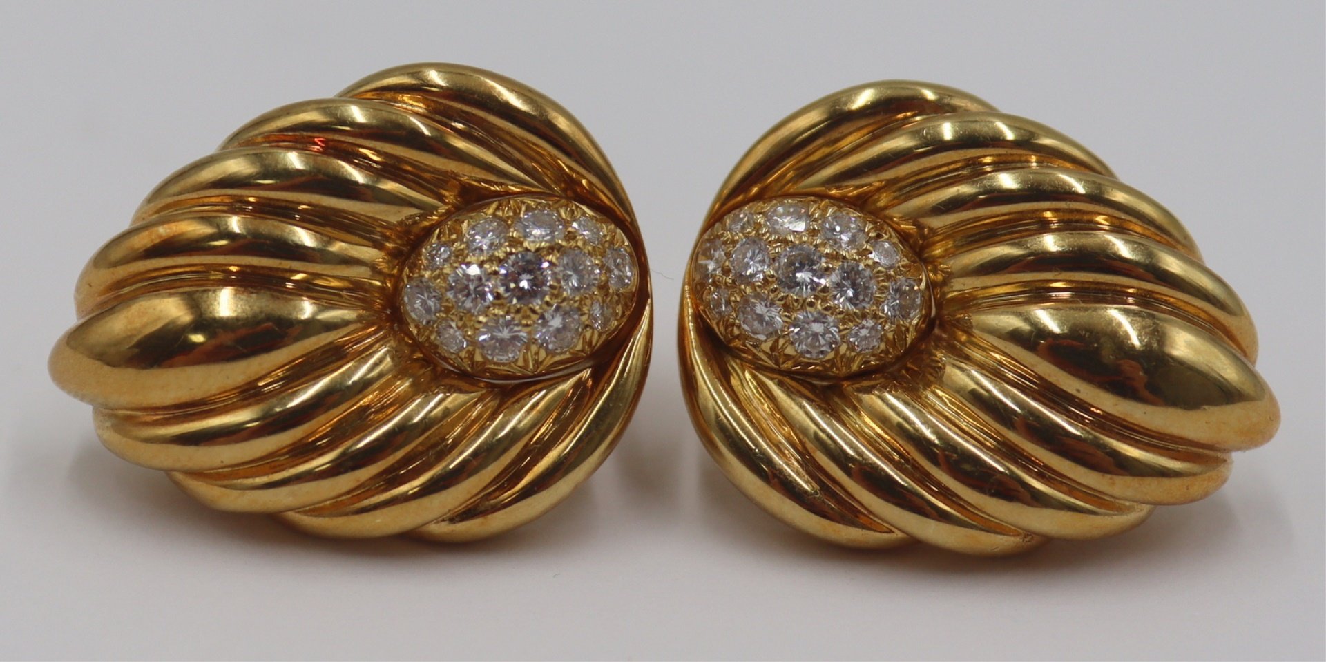 JEWELRY. PAIR OF SIGNED 18KT GOLD