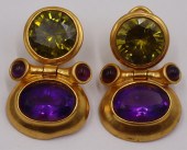 JEWELRY. PAIR OF SIGNED "JADED
