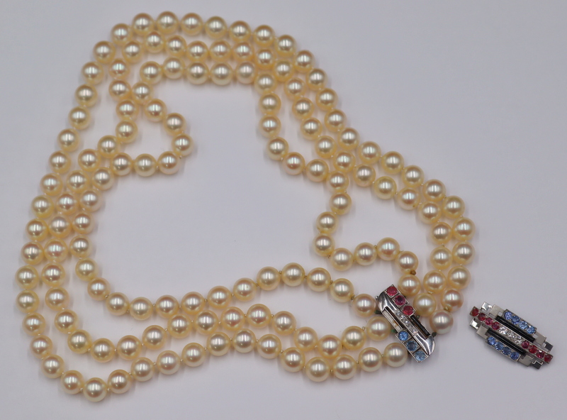 JEWELRY. PEARL AND COLORED GEM