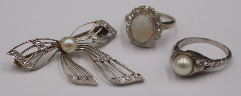 JEWELRY. PEARL, DIAMOND AND OPAL