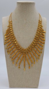 JEWELRY. PERSIAN 22KT GOLD BIB