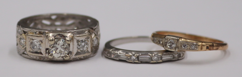 JEWELRY. PLATINUM, 14KT GOLD AND
