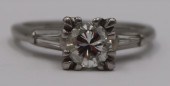 JEWELRY. PLATINUM AND 0.50CT R