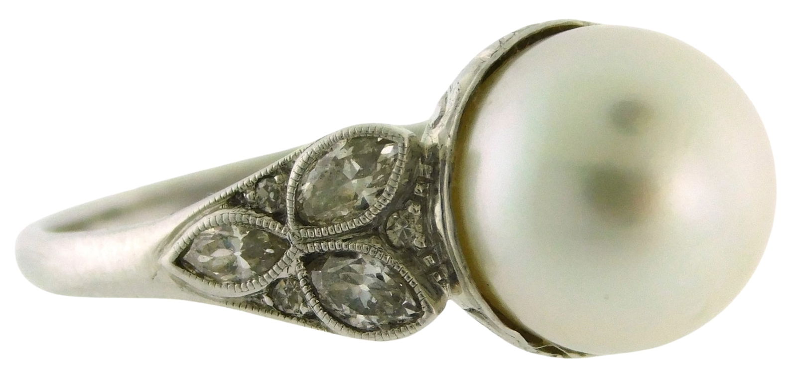 JEWELRY: PLATINUM PEARL AND DIAMOND